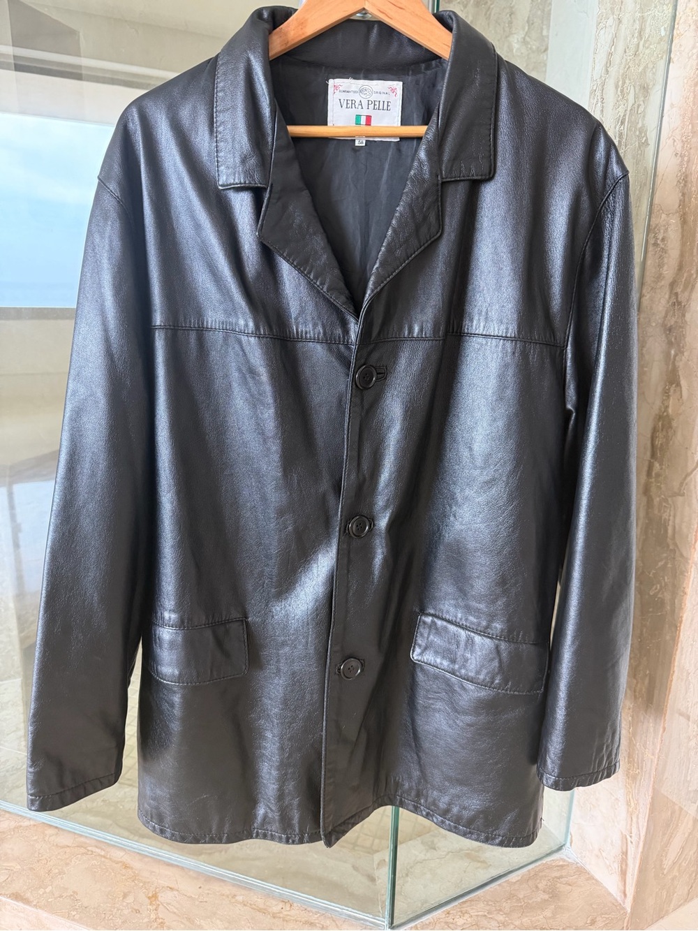 Vera Pelle Men’s Black Super Soft Leather Jacket